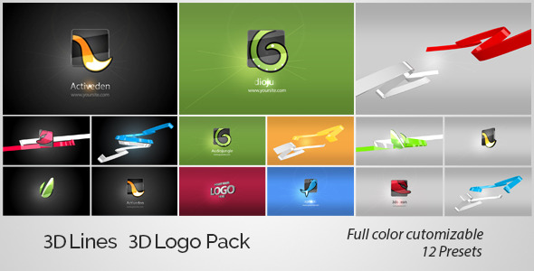 VideoHive 3D Lines 3D Logo Pack 4410126