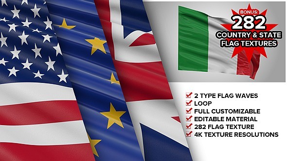 VideoHive Custom Element 3D Flag 4640457