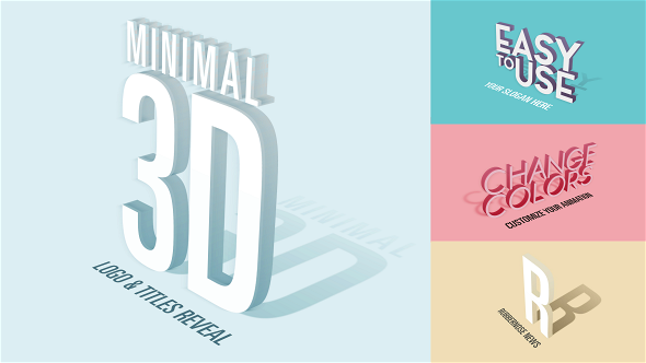 VideoHive Minimal 3D - Logo & Titles Reveal 19596046