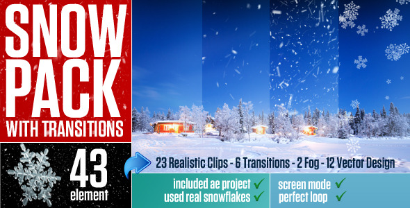 VideoHive Snow Pack with Transitions 9580001