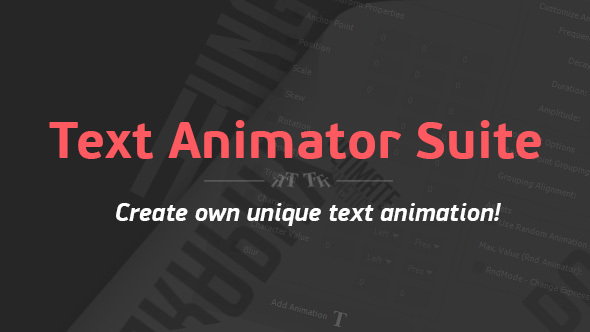 VideoHive Text Animator Suite | After Effects Script 14530455