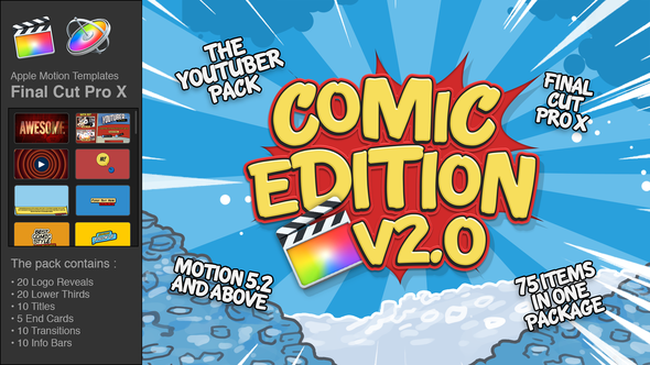 VideoHive The YouTuber Pack – Comic Edition V2.0 – Final Cut Pro X 19694213