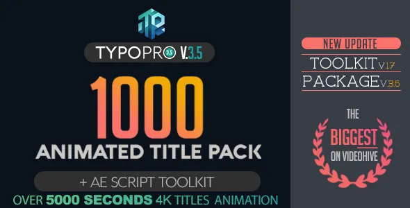 Videohive Typopro | Typography Pack – Title Animation – Kinetic – Minimal – Vintage [v3.5] 20448499