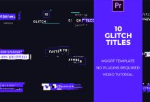 VideoHive 10 Glitch Titles Mogrt 22735135