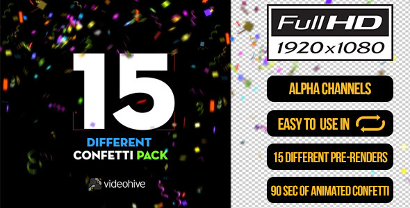VideoHive 15 Confetti Pack 6696248