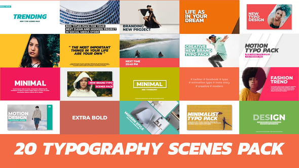 VideoHive 20 Trendy Typography Scenes 22271860