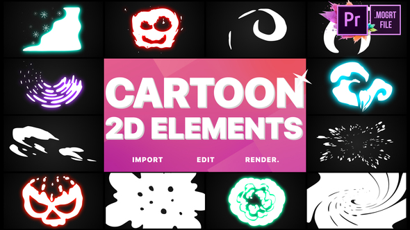 VideoHive 2D Cartoon Elements | Premiere Pro MOGRT 25076812