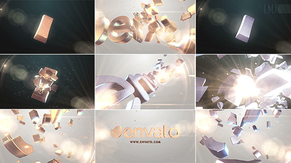 VideoHive 3D Gold And Silver Shatter Logo 7201971