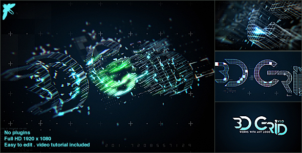 VideoHive 3D Grid Logo 19573534