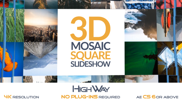 VideoHive 3D Mosaic Square Slideshow 19412243