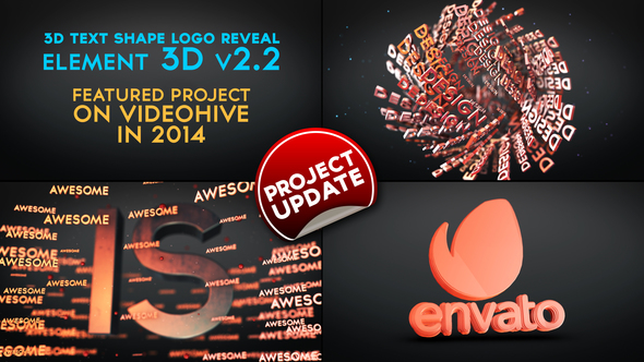 VideoHive 3D Text Shapes Logo Reveal 7646010