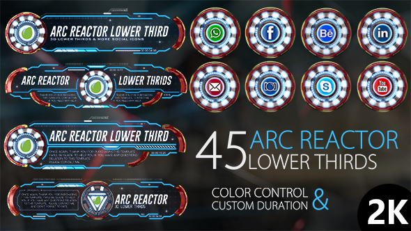 VideoHive 45 Arc Reactor Lower Thirds 16086234