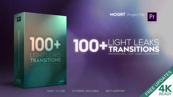 VideoHive 4K Light Leaks Transitions | For Premiere Pro 23482683
