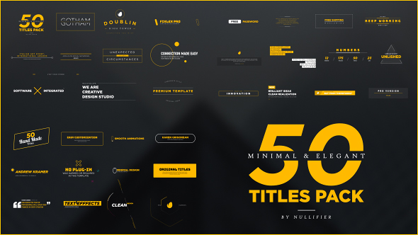 VideoHive 50 Minimal & Elegant Titles Pack 17342420