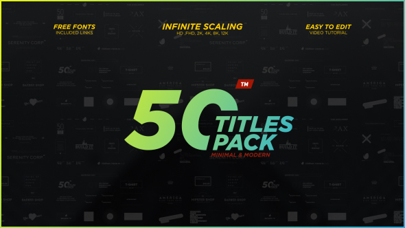 VideoHive 50 Minimal & Modern Titles Pack 17505067