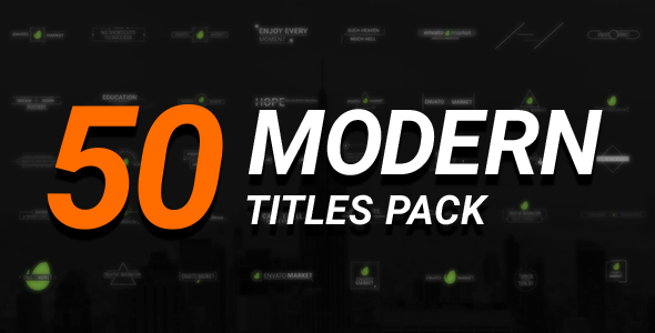 VideoHive 50 Modern Titles Pack 19253065