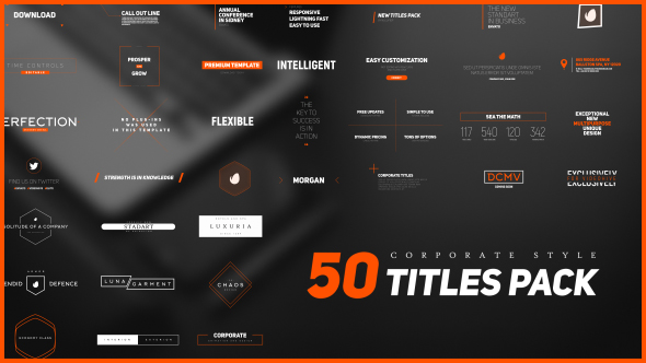 VideoHive 50 Stylish Corporate Titles Pack 18015567