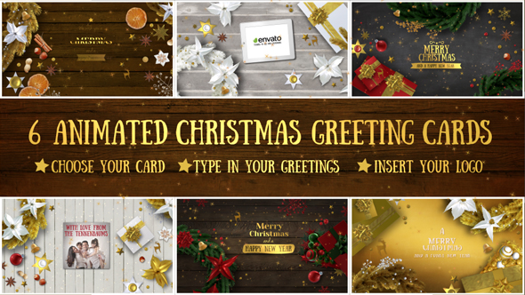 VideoHive 6 Christmas Greeting Cards 18855075