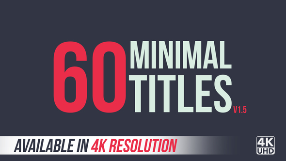 VideoHive 60 Minimal Titles | 4K 9458306