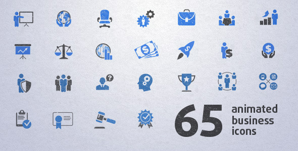 VideoHive 65 Animated Business Icons 5328927