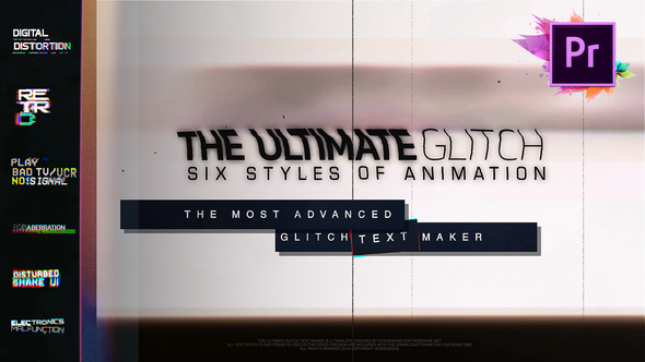 VideoHive 70 Glitch Title Animation Presets Pack | Glitch Text Maker For Premiere Pro | MOGRT 23347350