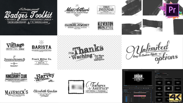 VideoHive 70 Grunge Vintage Titles For Premiere Pro | MOGRT 23275312