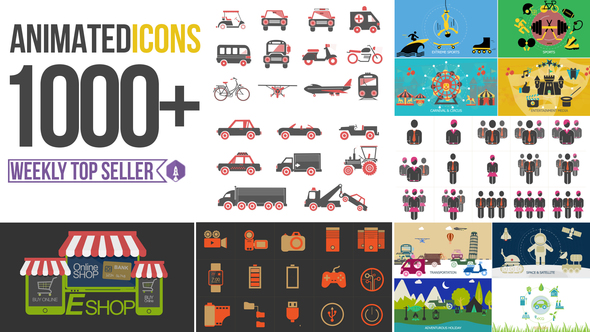 VideoHive Animated Icons 1000+ 8922626