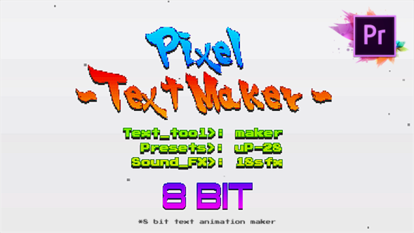 VideoHive Arcade Text Maker 8bit Glitch Titles For Premiere Pro | Mogrt 21651046