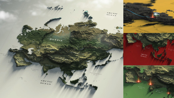 VideoHive Asia Map | Russia | China | India 37524636