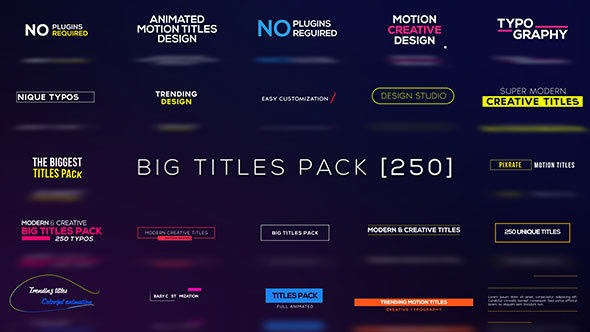 VideoHive Big Titles Pack [250] 14753815