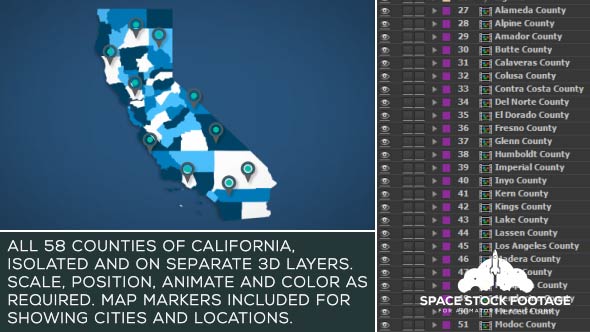 VideoHive California Map Kit 17641490