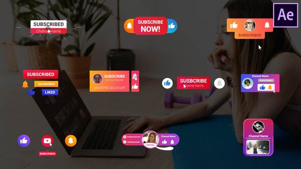 VideoHive Colorful Subscribes Pack | After Effects 27734226