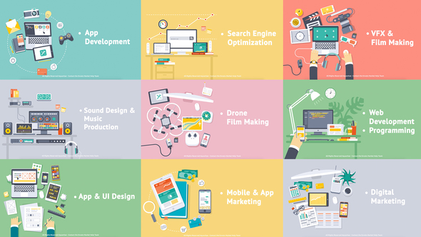 VideoHive Creative Process - Flat Design Concepts 18312170