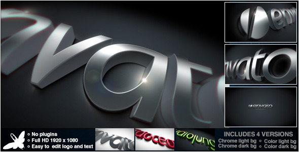 VideoHive Curved Chrome Logo 4483527