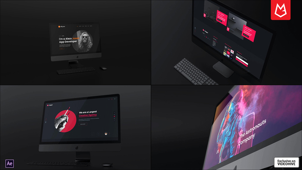 VideoHive Dark Desktop Promo | Mockup Pack 37847601