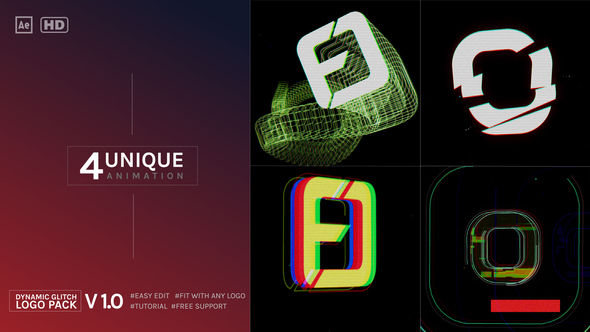 VideoHive Dynamic Glitch Logo Pack 27423301