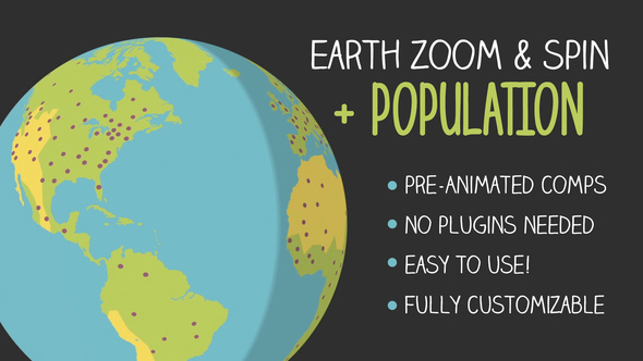 VideoHive Earth Zoom and Spin with Population 9768386