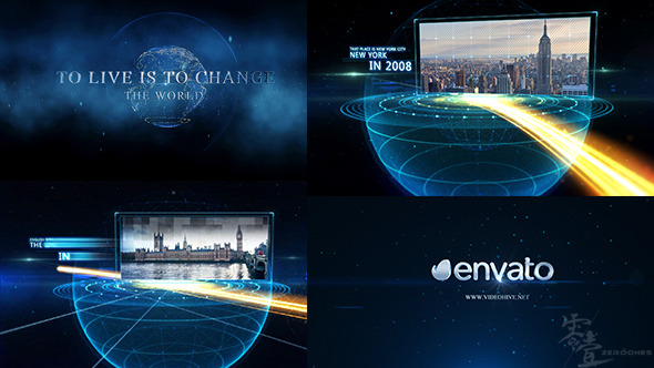 VideoHive Earth line And Postcard Opener 10181501