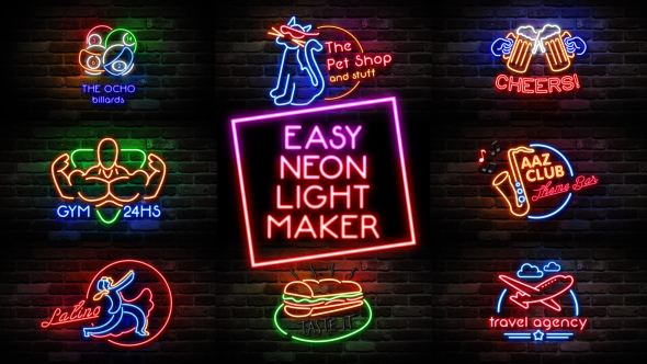 VideoHive Easy Neon Lights Maker 14350769