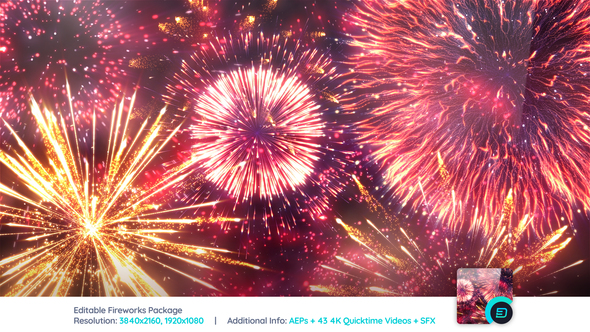 VideoHive Editable Fireworks Package 9466144