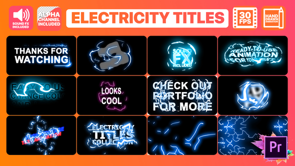 VideoHive Electricity Titles Collection | Premiere Pro MoGRT 24834735