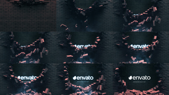 VideoHive Falling Bricks Logo 26889732