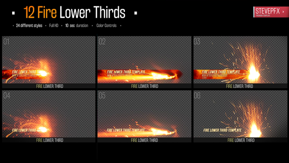 VideoHive Fire Lower Thirds 24286230
