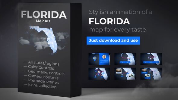 VideoHive Florida Map - Florida Map Kit 27817848