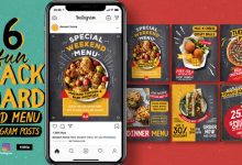 VideoHive Fun Blackboard Food Menu Instagram Posts 38017377