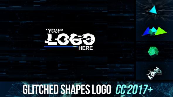 VideoHive Glitched shapes logo intro 26209719
