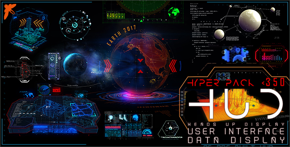 VideoHive HUD Hyper Pack 350 20019347