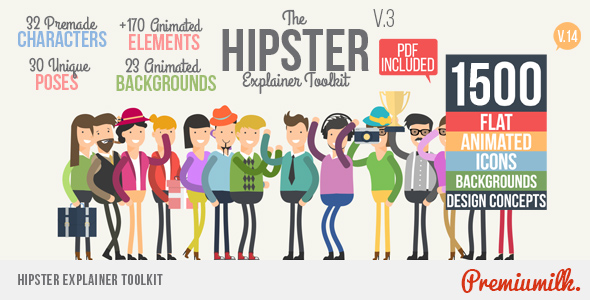 VideoHive Hipster Explainer Toolkit & Flat Animated Icons Library 10981763