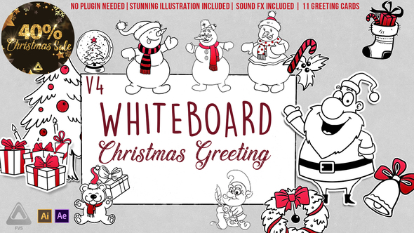 VideoHive Holidays Whiteboard Greetings Pack v4.3 6078110