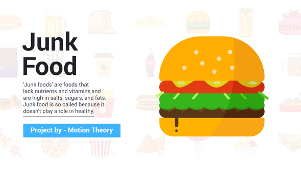 VideoHive Junk Food Icons 37622570
